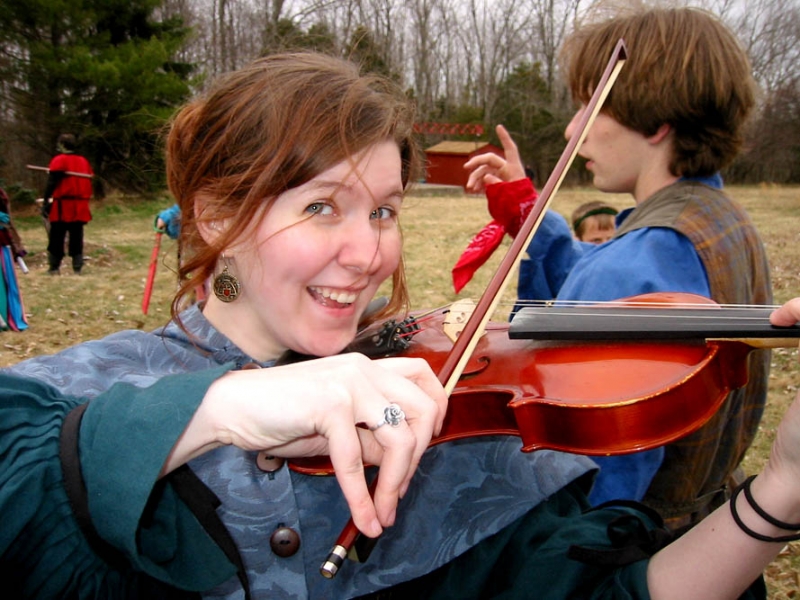 Mother Quinn playing Violin